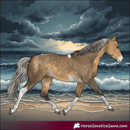 Horse Color:Silver Buckskin Dun Sabino Tobiano 