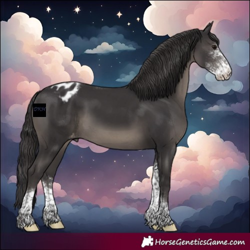 Horse Color:Smoky Black Sabino Tobiano Varnish 