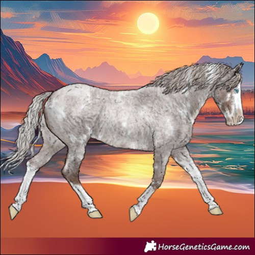 Horse Color:White Spotted Chocolate Silver Blue Roan Splash 