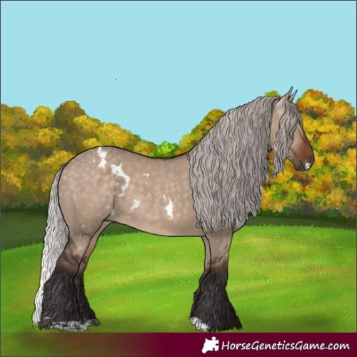 Horse Color:White Spotted Silver Brown Dun