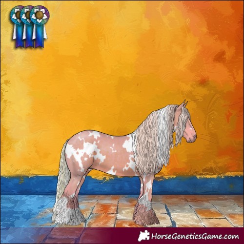 Horse Color:Watercolor White Spotted Silver Black