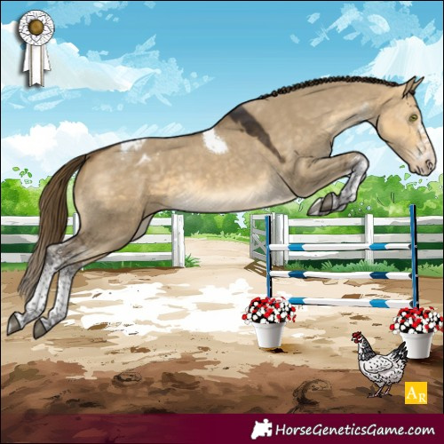 Horse Color:White Spotted Buckskin Dun Mushroom Tobiano Blanket