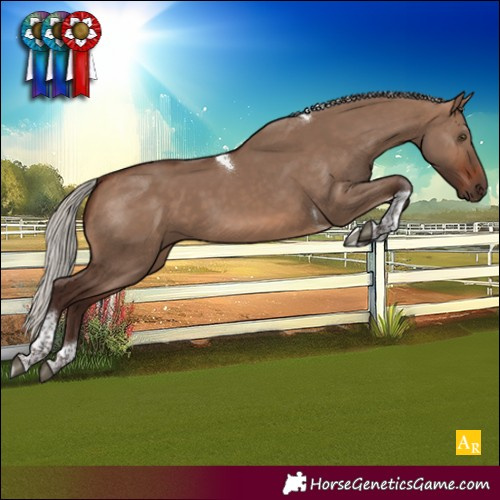 Horse Color:Silver Brown Dun Tobiano