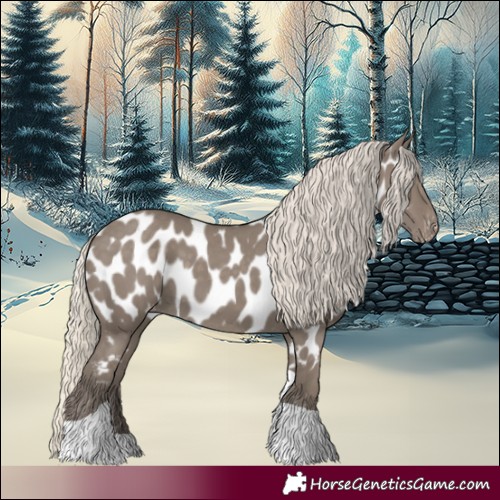Horse Color:Silver Smoky Grullo Tobiano Near Leopard
