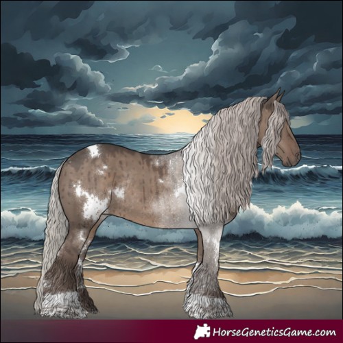 Horse Color:White Spotted Silver Grullo Tobiano Rabicano Brindle 
