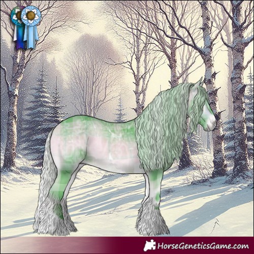 Horse Color:Watercolor Plaid Silver Bay Chinchilla Ice Onyx Tobiano