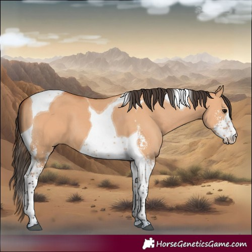 Horse Color:Bay Dun Sabino Tobiano 