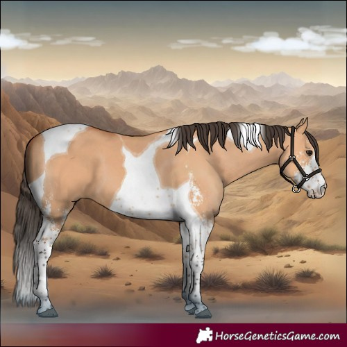 Horse Color:Bay Dun Sabino Tobiano 