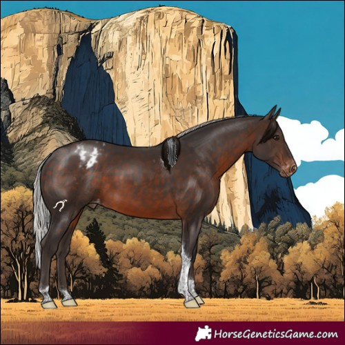 Horse Color:Silver Brown Tobiano Varnish Rabicano 