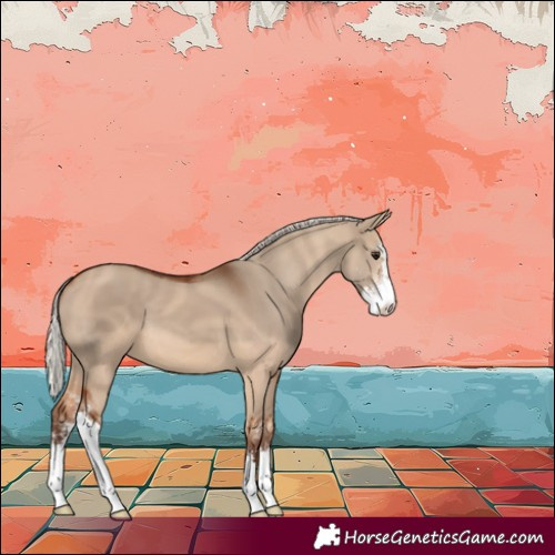 Horse Color:Silver Bay Dun Sabino 