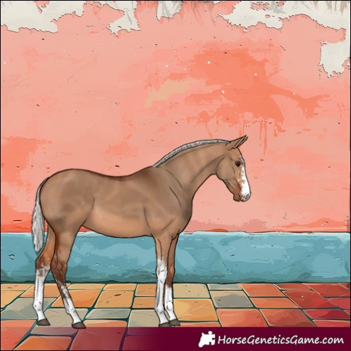 Horse Color:Silver Bay Dun Sabino 