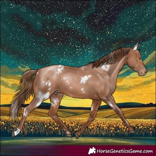 Horse Color:White Spotted Brown Pearl Rabicano