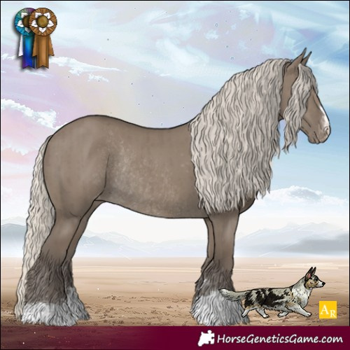 Horse Color:Silver Smoky Grullo Varnish Rabicano Brindle