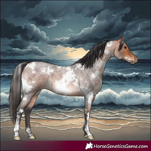 Horse Color:White Spotted Bay Roan 