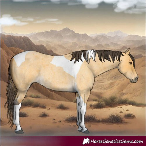 Horse Color:Buckskin Roan Dun Tobiano