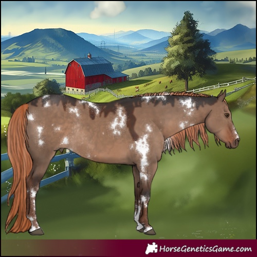 Horse Color:White Spotted Liver Red Dun Rabicano