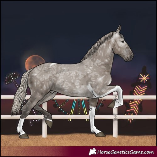 Horse Color:Gray Silver Grullo Ice Tobiano Varnish