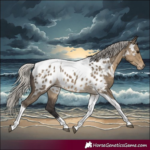Horse Color:Silver Smoky Grullo Tobiano Near Leopard