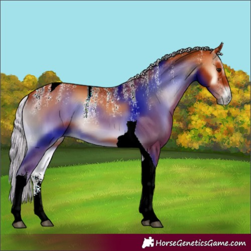 Horse Color:Powder White Silver Bay Onyx Tobiano 