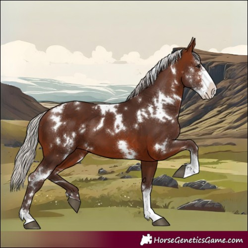 Horse Color:White Spotted Silver Brown Sabino