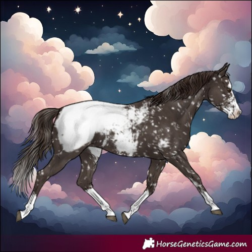 Horse Color:Liver Chestnut Sabino Splash Snowcap 