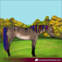 Horse Color:Powder White Void Painted Brown Dun