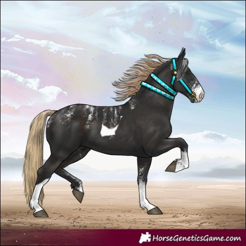 Horse Color:Powder White Liver Chestnut Tobiano 