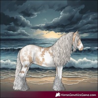 Horse Color:Silver Buckskin Dun Sabino Varnish 