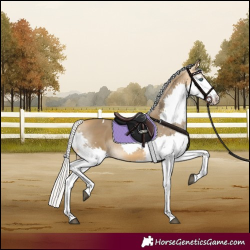 Horse Color:Silver Buckskin Splash Tobiano Rabicano