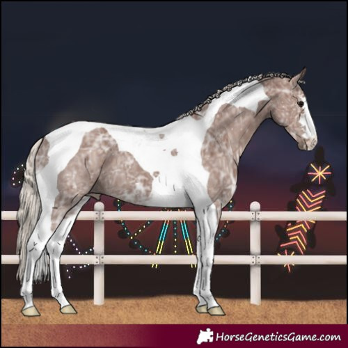 Horse Color:Chocolate Silver Black Ice Tobiano