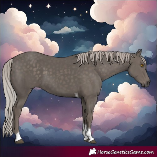 Horse Color:Silver Black Tobiano 
