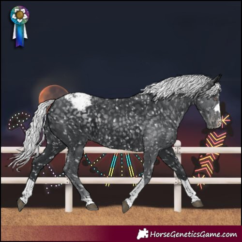 Horse Color:Silver Black Chinchilla Tobiano Snowcap 
