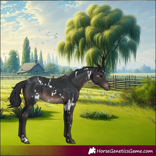 Horse Color:White Spotted Brown