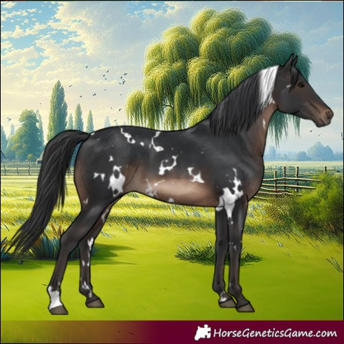 Horse Color:White Spotted Brown