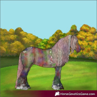 Horse Color:Nacre Liver Red Dun Tobiano Brindle