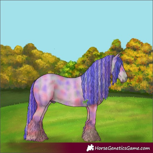 Horse Color:Painted Nacre Liver Red Dun Chinchilla Brindle 