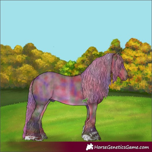 Horse Color:Nacre Liver Red Dun Tobiano Brindle 