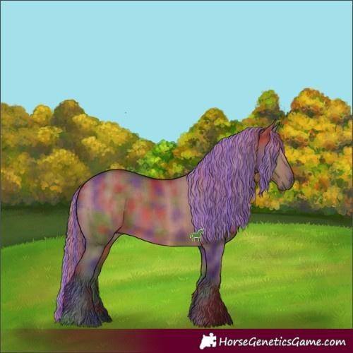 Horse Color:Painted Nacre Liver Red Dun Brindle 