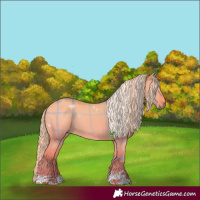 Horse Color:Watercolor Plaid Liver Red Dun Chinchilla Tobiano