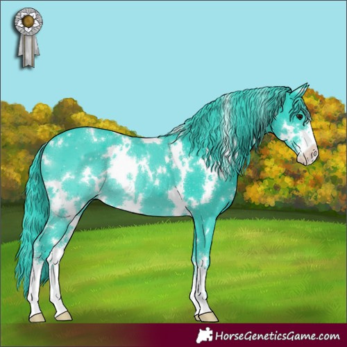 Horse Color:Watercolor White Spotted Black Sabino