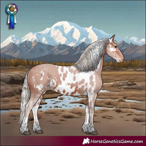 Horse Color:White Spotted Silver Brown Tobiano Skewed LP Spotted