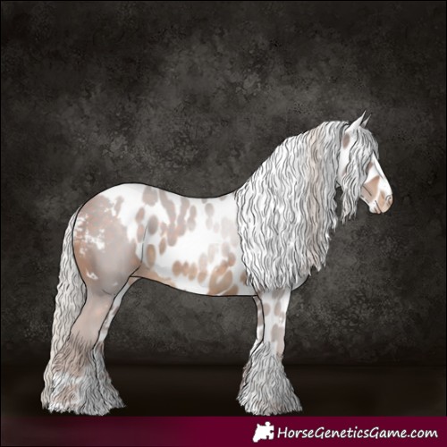 Horse Color:White Spotted Silver Brown Tobiano Skewed LP Spotted 