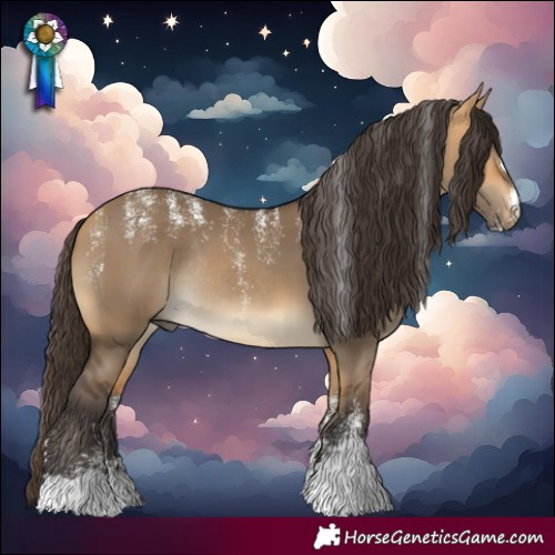 Horse Color:Powder White Brown Dun Rabicano 
