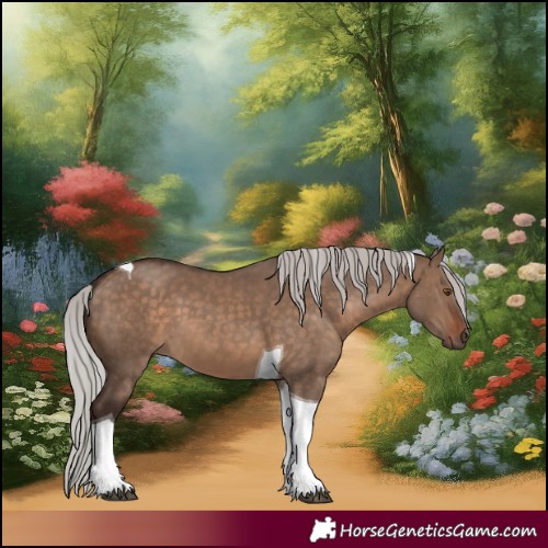 Horse Color:Silver Brown Dun Tobiano