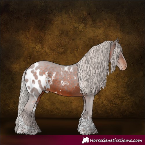Horse Color:White Spotted Silver Brown Tobiano Skewed LP Spotted 