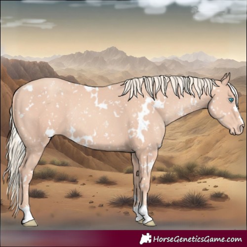 Horse Color:White Spotted Gold Champagne Mushroom Snowflake VarnishRabicano 
