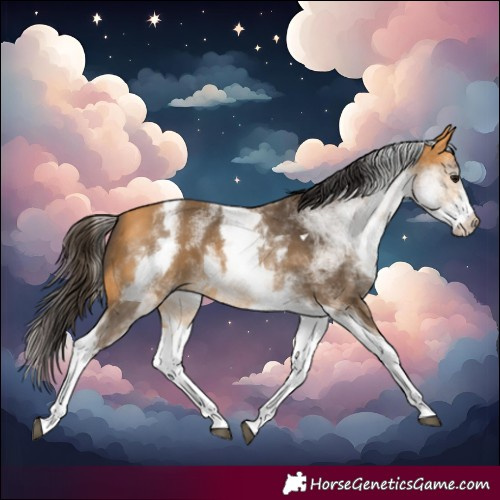 Horse Color:White Spotted Buckskin Tobiano