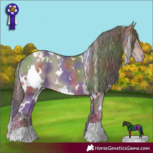 Horse Color:Nacre White Spotted Classic Cream Champagne Varnish