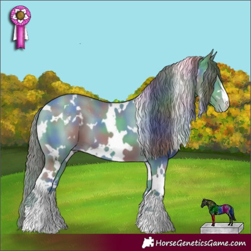 Horse Color:Nacre White Spotted Classic Cream Champagne Varnish