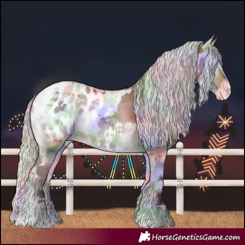 Horse Color:Nacre Bay Onyx Harlequin Merle Blanket 